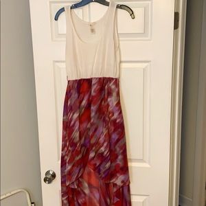 High low razor back dress